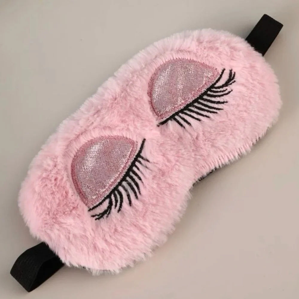 Pink Fluffy Eye Mask